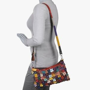 Amerileather Hana Multicolor Floral Crossbody Shoulder Bag